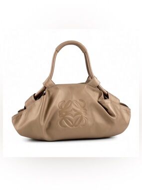 Loewe Aire Brisa Leather Hobo Bag | Tan Brown | Embossed Anagram